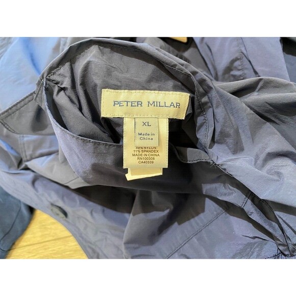 Peter Millar Stowe Reversible Wool Blend Mens XL Navy Blue Safari Jacket - Picture 9 of 10